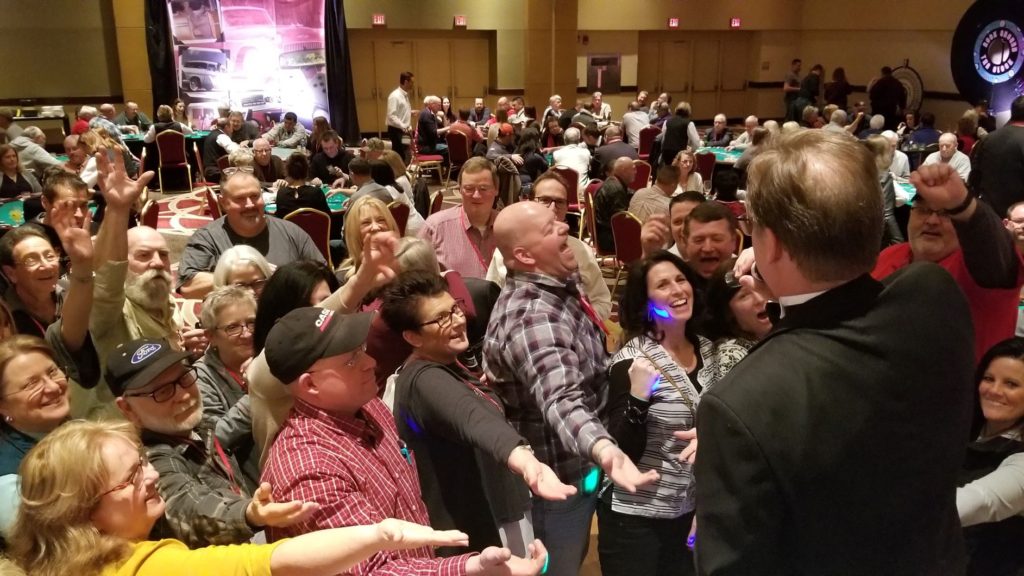 A crowd of people in an event.